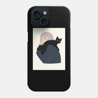 Holding black cat Phone Case