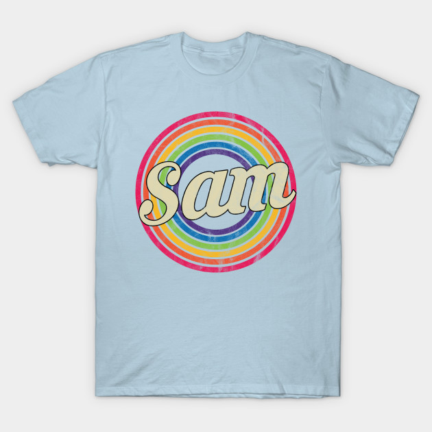 Discover Sam - Retro Rainbow Faded-Style - Sam - T-Shirt