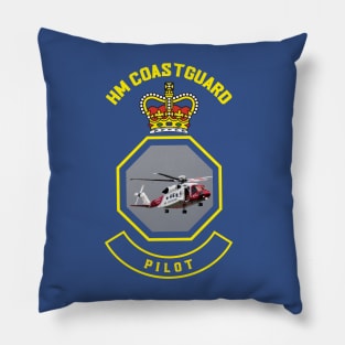 Pilot - HM Coastguard rescue Sikorsky S-92 helicopter based on coastguard insignia Pillow