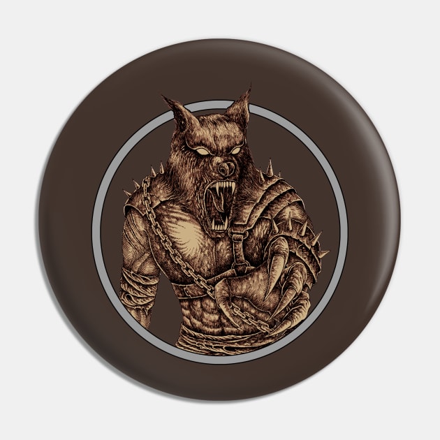 wolfman Pin by HornArt
