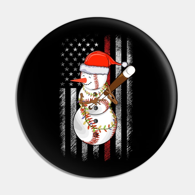 Christmas Snowman Playing Baseball with Us Flag Background Pin by Sandra Holloman