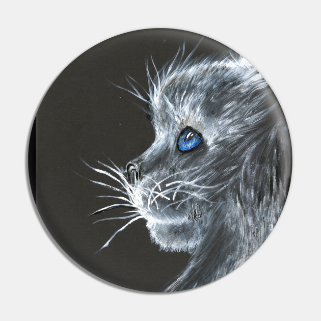 Kitty Cat Monochrome White On Black Acrylic Painting Cat Acrylic