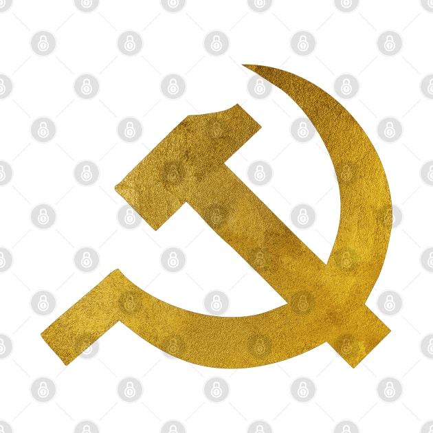 Golden Communist Symbol Hammer and Sickle by NINE69