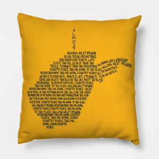 Almost Heaven West Virginia Navy Pillow