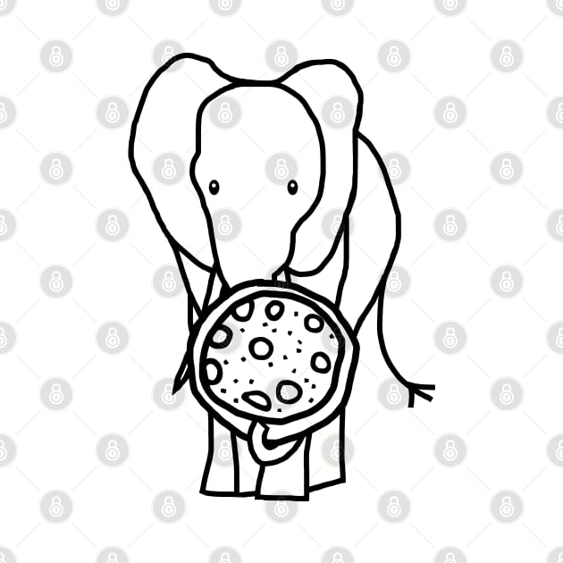 Funny Elephant Jumbo Pizza Outline by ellenhenryart