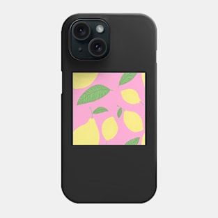Graphic lemon on pink Phone Case