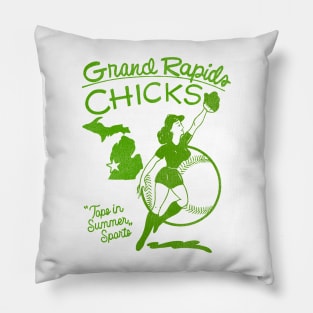 Defunct Grand Rapids Chicks Women's Baseball Team Pillow