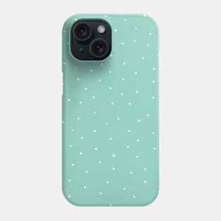 White Dots on Teal Phone Case