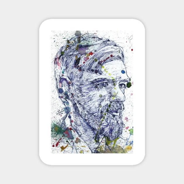 D. H LAWRENCE watercolor and ink portrait.1 Magnet by lautir