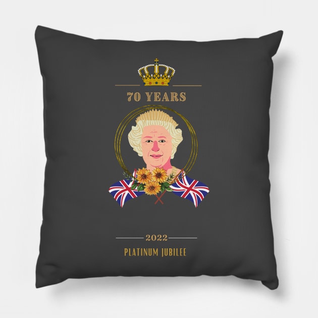 THE QUEEN'S JUBILEE 70 Pillow by Katebi Designs