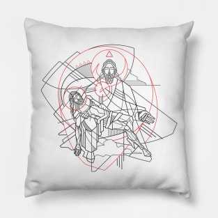 Digital Illustration of the Holy Trinity Pillow