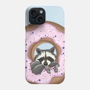 Cute raccoon and Yummy donut (2) Phone Case