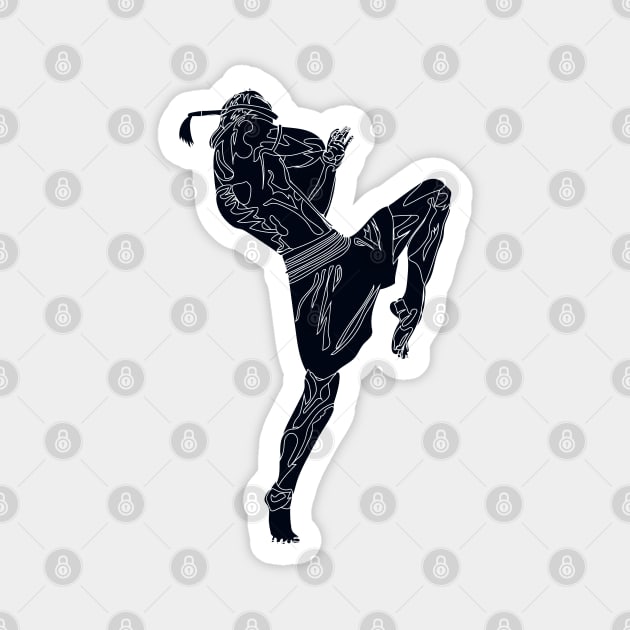 Muay Thai - Knee - Abstract Black and White Magnet by WaltTheAdobeGuy