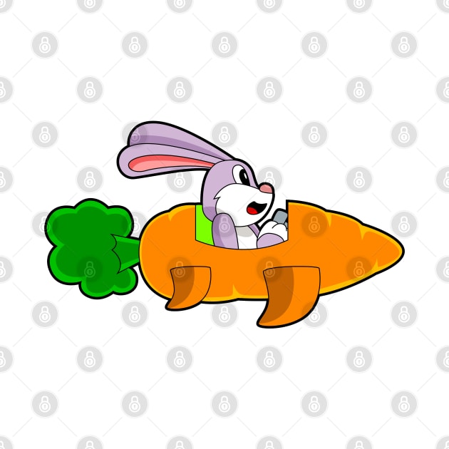 Rabbit Airplane Carrot by Markus Schnabel