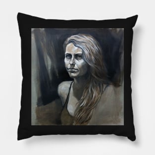 Portrait in Monochrome Pillow