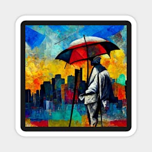 Man with umbrella Magnet