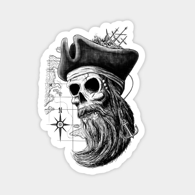 Pirate Skull Magnet by mattleckie