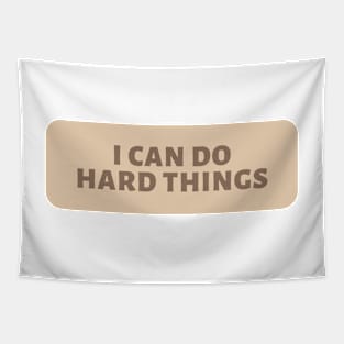 I Can Do Hard Things - Beige Quotes Aesthetic Tapestry