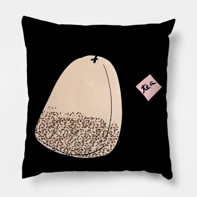 Tea Bag / Cute Coffee Dates Pillow by nathalieaynie