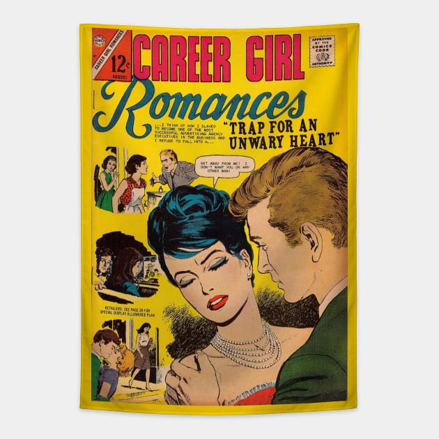 Vintage Romance Comic Book Cover - Career Girl Romances Tapestry by Slightly Unhinged