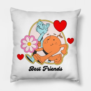 Dynamic Duo of Cute Best Friends Pillow