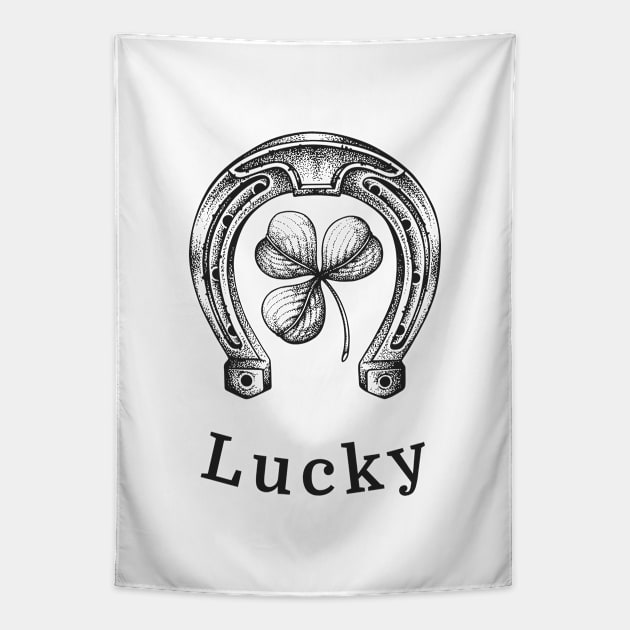 Lucky Irish Horseshoe and Shamrock for St Patricks Day Tapestry by wingsofrage