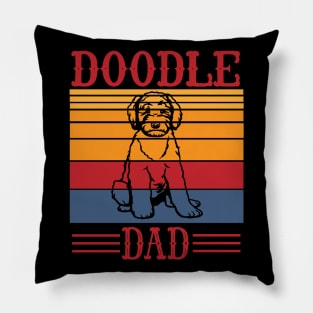 Vintage Doodle Dog Dad Daddy Father Happy Son Daughter Papa Pillow