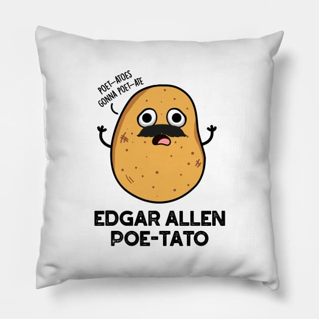 Edgar Allen Poe-tato Cute Potato Pun Pillow by punnybone
