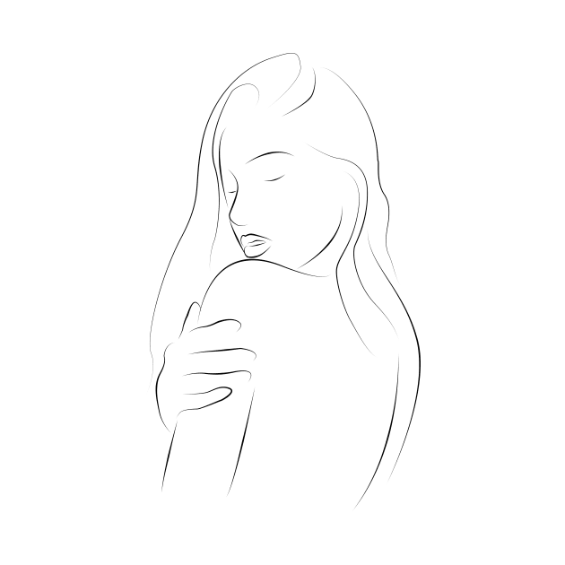 Neutral Line Art Minimalist Female Figure by 4U2NV-LDN