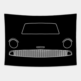 Ford Anglia classic car outline graphic (white) Tapestry