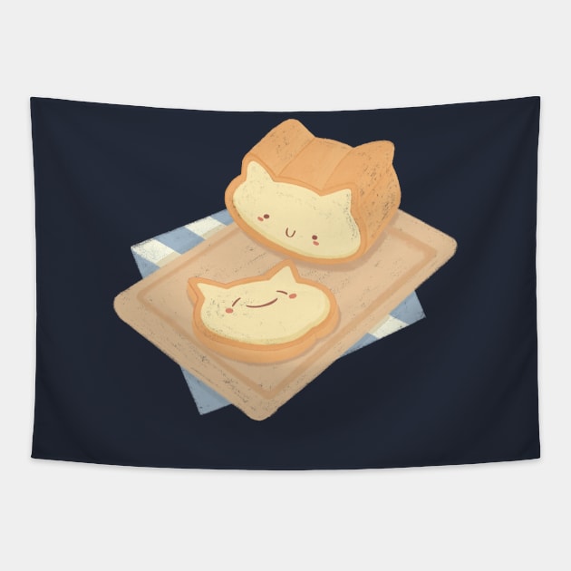 Neko Cat Toast Tapestry by Chubbit