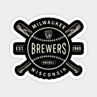 Milwaukee Brewers Bats & Ball by Buck Tee Originals Magnet