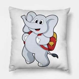 Elephant with Backpack Pillow