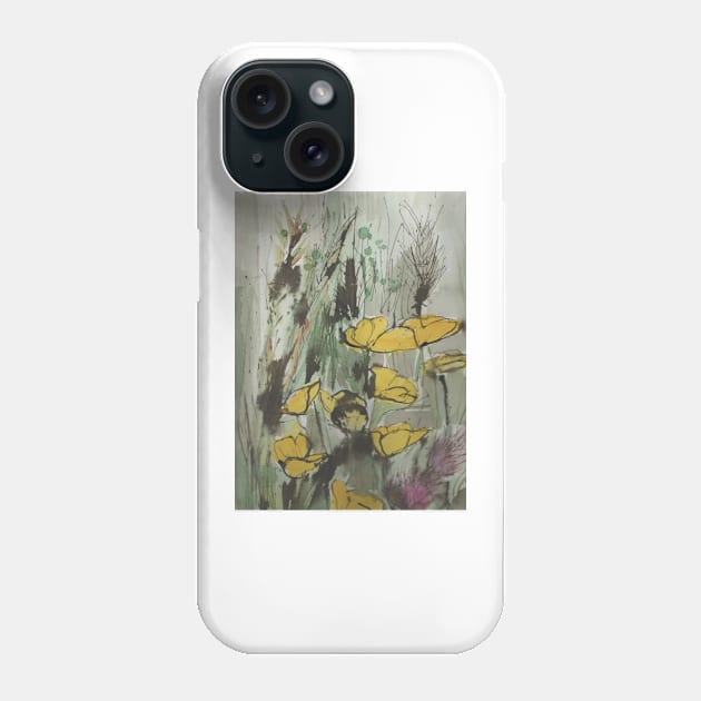 English Summer meadow, grasses, flowers design Phone Case by krisevansart