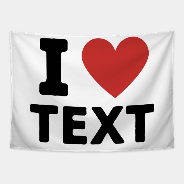 I Love Text Simple Heart Design Tapestry by Word Minimalism