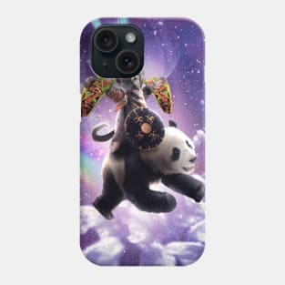 Lazer Warrior Space Cat Riding Panda With Taco Phone Case