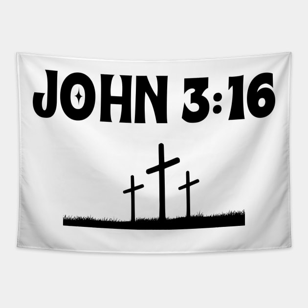 Bible Verse John 3:16 Tapestry by OssiesArt