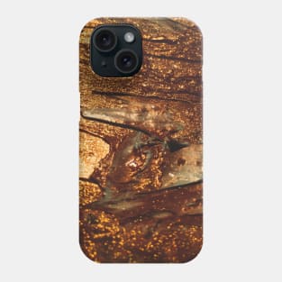 Brown textured gold design Phone Case