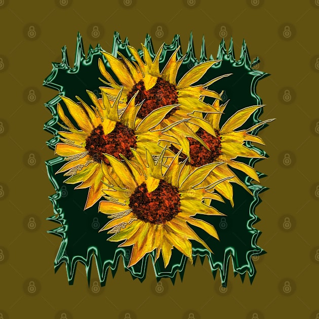 Sunflower Acrylic Painting by Linda McMillen