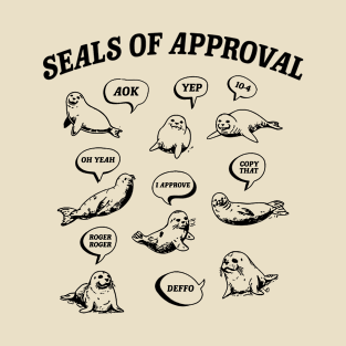 Seals Of Approval Funny Retro T-Shirt, Vintage 90s Seal T-shirt, Funny 90s Shirt, Vintage Minimalistic Unisex Gag Tee, Silly Shirt Gifts T-Shirt