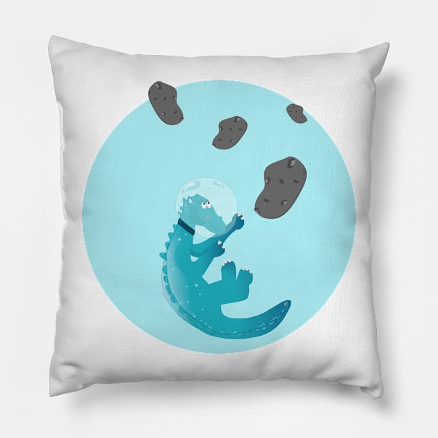 Happy Dino Pillow by Aurealis