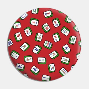 Scattered Mahjong Game Tiles in Red Background. It's Mahjong Time! Pin