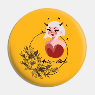 Aries Girl Pin