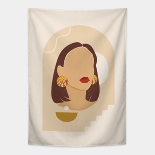 Simple Women Illustration Tapestry