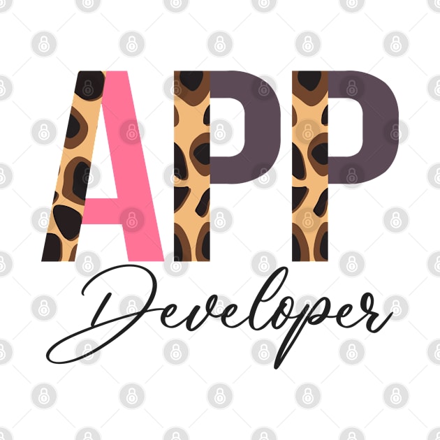 App Developer Leopard Shirt -  App Developer Leopard Print / Cheetah  Print Shirt by LillyDesigns