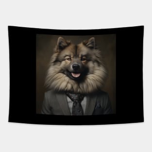 Keeshond Dog in Suit Tapestry