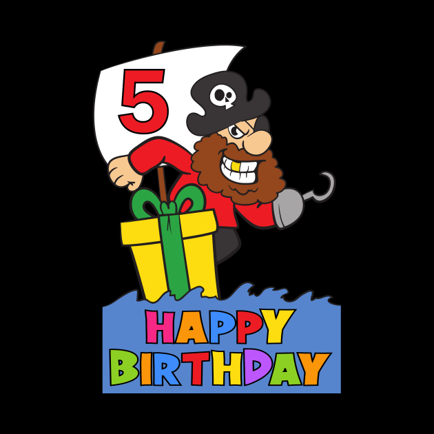 5th Birthday Party 5 Year Old Five Years by KidsBirthdayPartyShirts