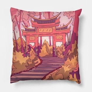 Forest summer path Pillow