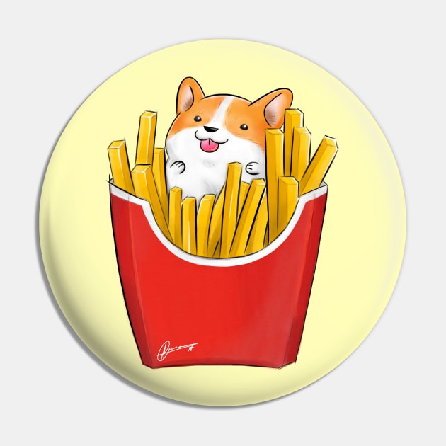 French Corgi Fries Pin by Akiraj