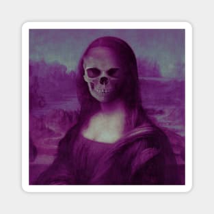 Mona Lisa Skull Vaporwave Magnet